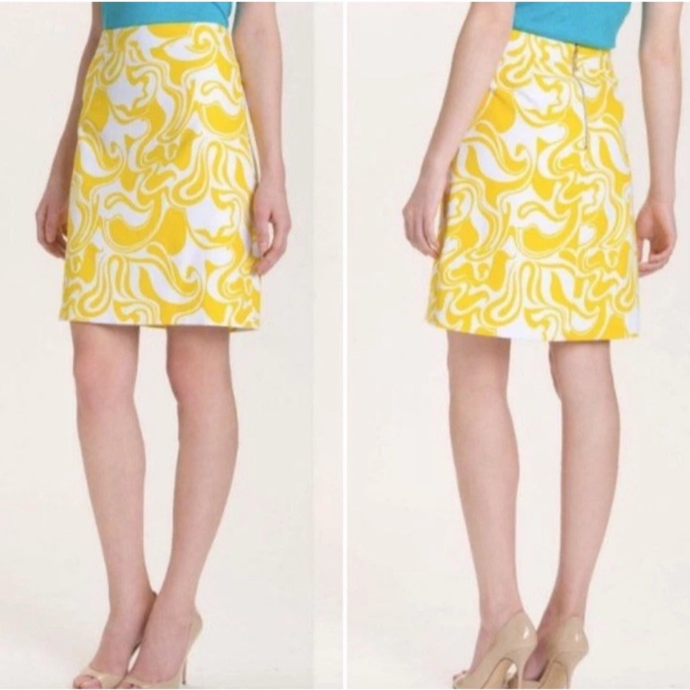 Kate Spade x Florence Broadhurst ‘Judy’ Skirt Lemon Swirl SZ 8
